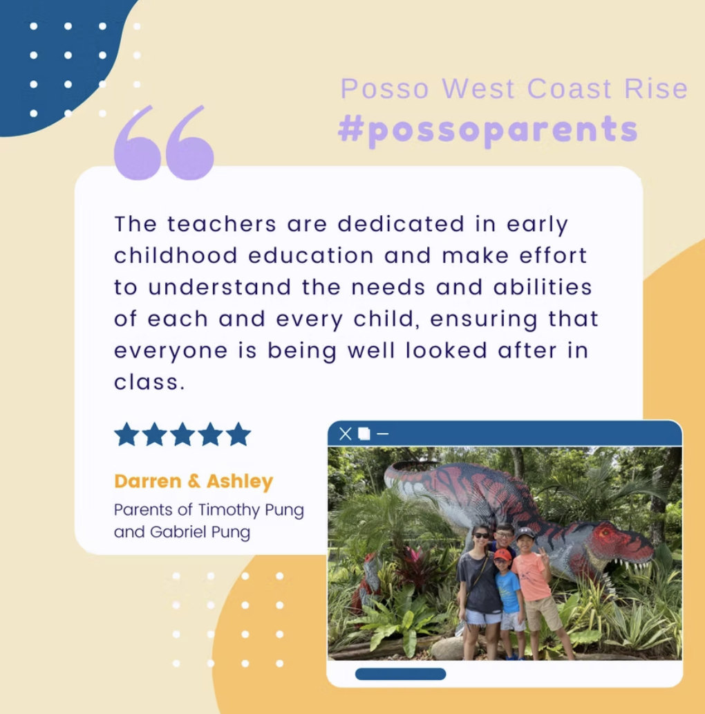 Posso Preschool parent testimonial social-media post