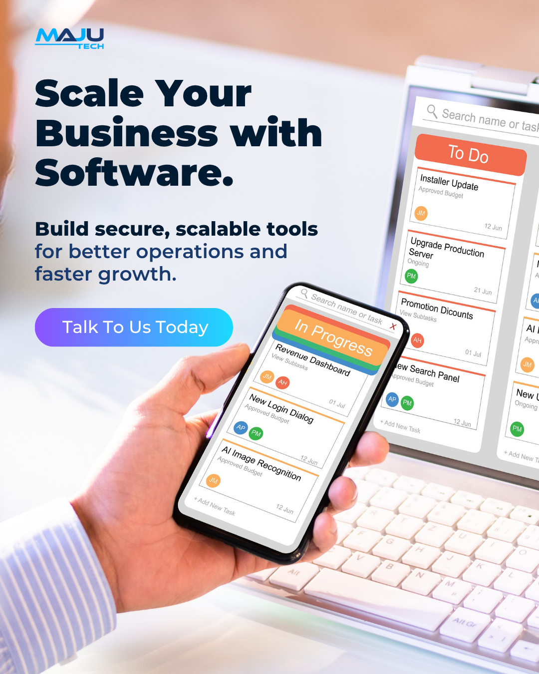 MajuTech customised software campaign creative