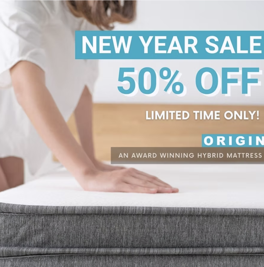 Origin Sleep New Year sale social media post